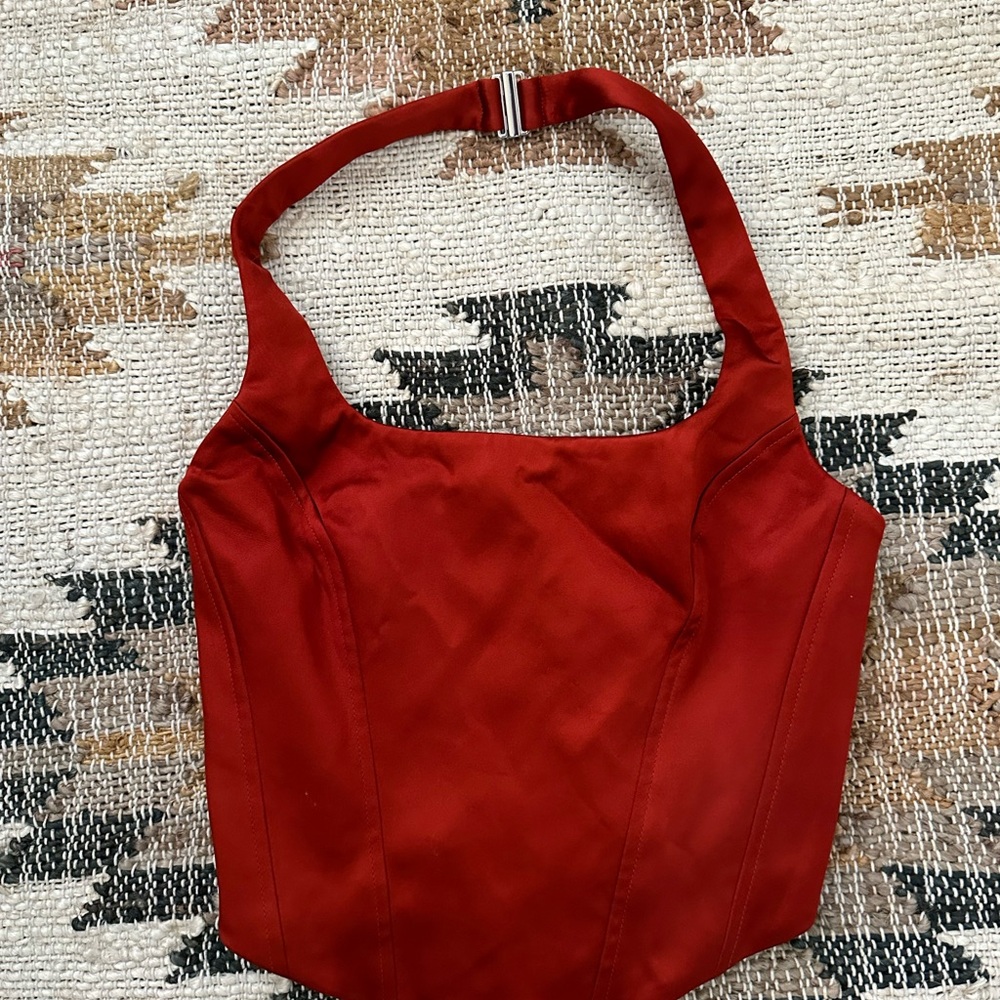 Wilfred Halter Red corset top